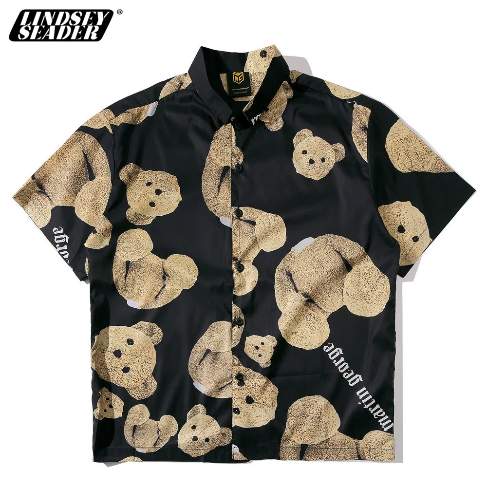 Мужские повседневные рубашки с отложным воротником Lindsey Seader принтом в виде