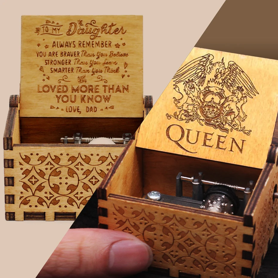 Новая музыкальная шкатулка QUEEN LOVE DAD And LOVE MAM My Sun музыкальная старинная резная деревянная рукоятка мама и подарки для папы подарок на день рождения
