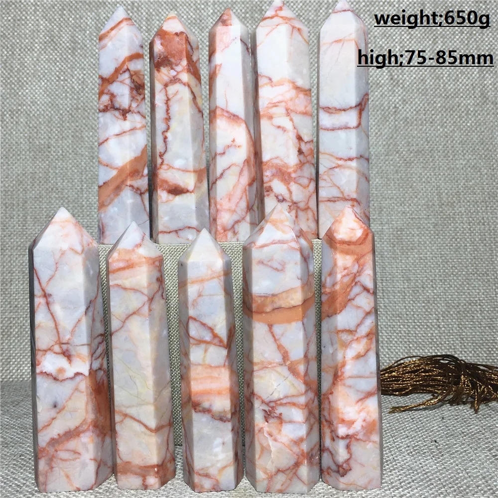 Натуральный башня в клетку красного цвета камень кварц КРИСТАЛЛ ТОЧКА домашнего