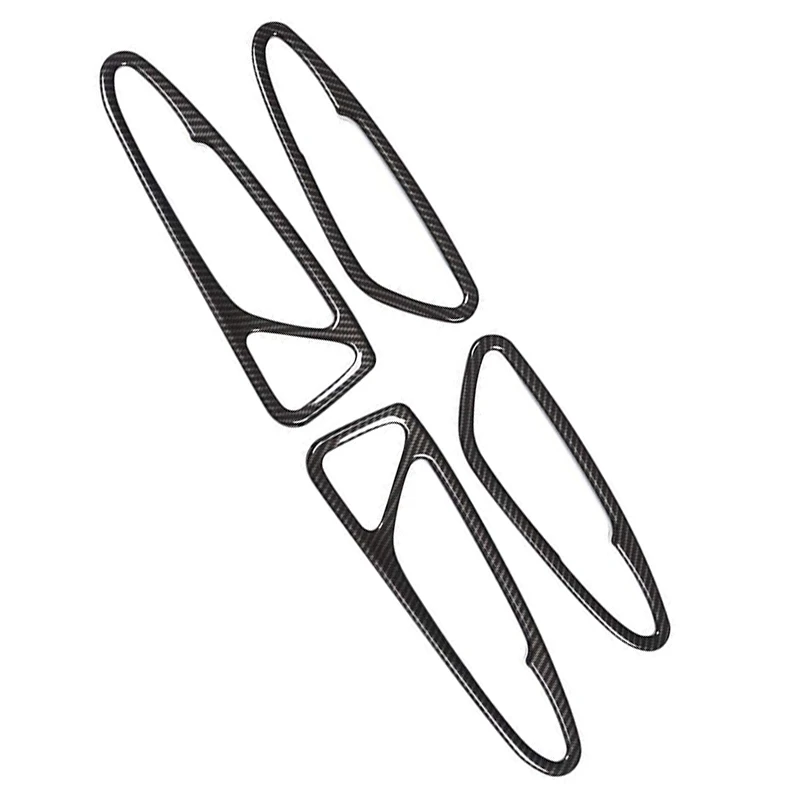 

for Alfa Romeo Stelvio 2017-2019, ABS Plastic Carbon Fiber Style Car Interior Door Handle Frame Trim