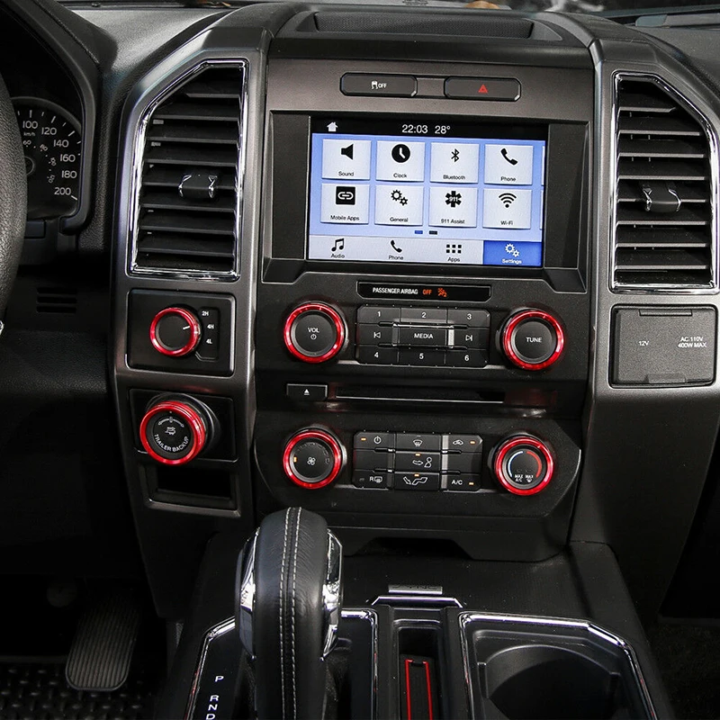 6 шт. автомобильный выключатель аудио для кондиционирования воздуха красный