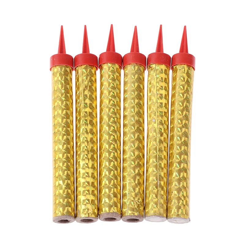 

6pcs/lot Surprise Creative Straight Barrel Golden Champagne Fireworks Magic Wand Burning Candle Cake Decor Party Supplies New