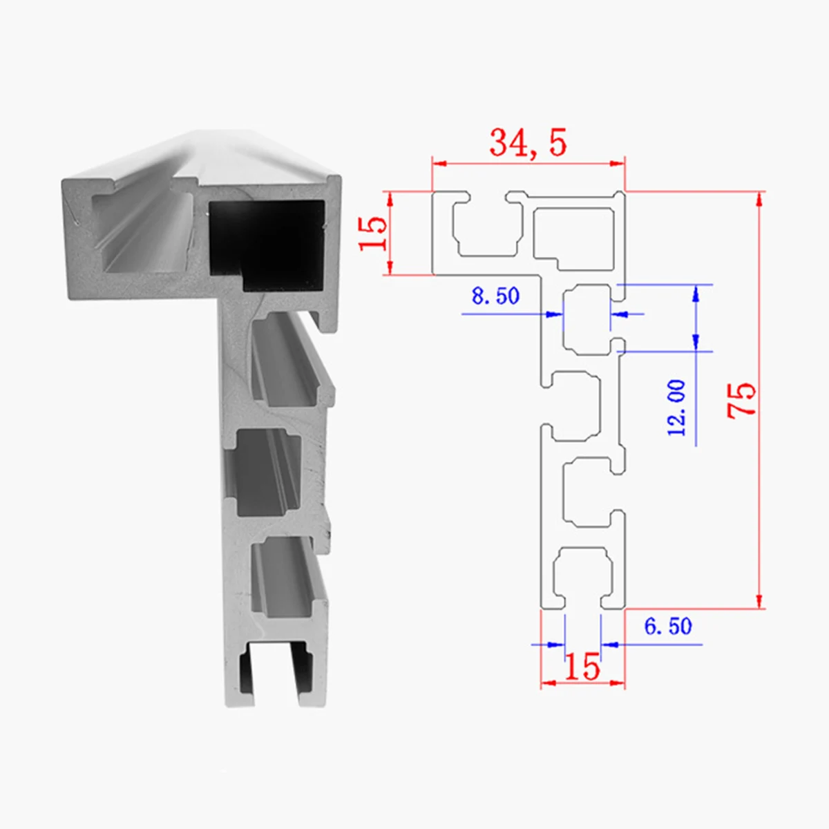 

600/800mm 75 Type T Track T Slot Miter Track Stop Woodworking T-tracks Aluminum Table Saw Fence Workbench DIY Woodworking Tools