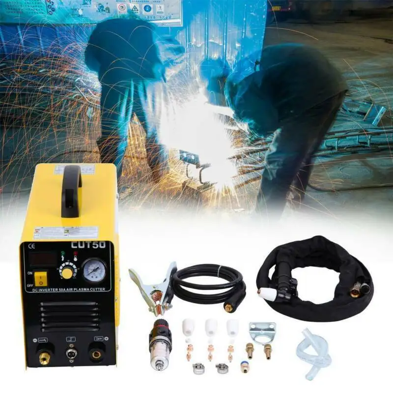 

Samger 50A Plasma Cutter CUT50 220V Electric Digital Plasma Cutter Portable Hand Plasma Cutting Machine With Accessory Tools