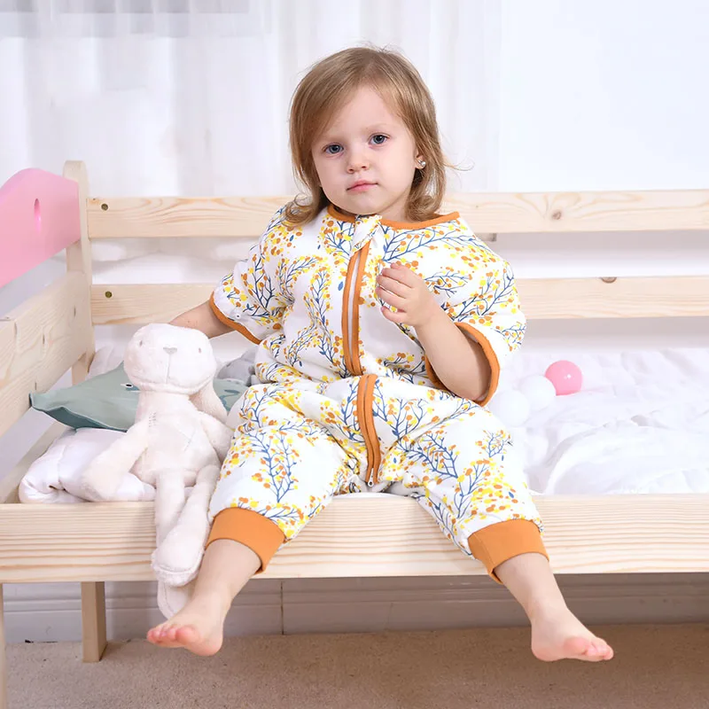 Спальный мешок для детей на весну осень и зиму плотный хлопковый с раздельными