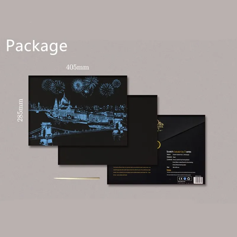 41*28 см магические художественные изделия с царапинами картины городом мира