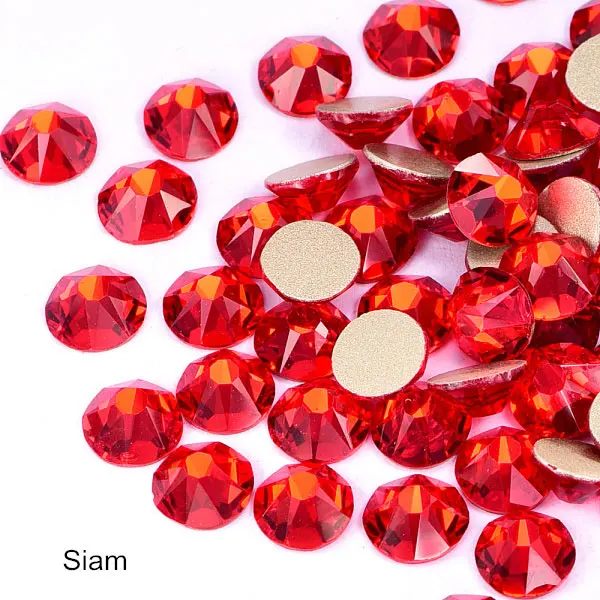 Siam Ss30, 8, большие, 8, маленькие, 16 граней, Стразы для ногтей, стеклянные стразы с плоской задней стороной, много цветов, не Горячие Стразы для украшения ногтей B3744 - Цвет: Siam