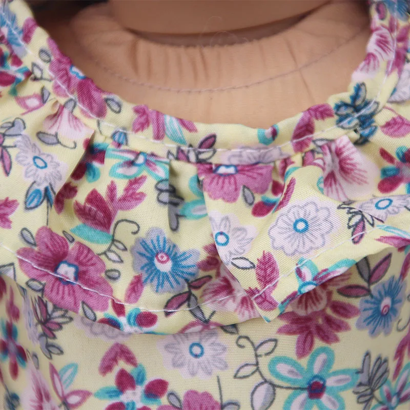 Популярные с цветочным рисунком юбка для девочек комплекты одежды 18 дюймов куклы