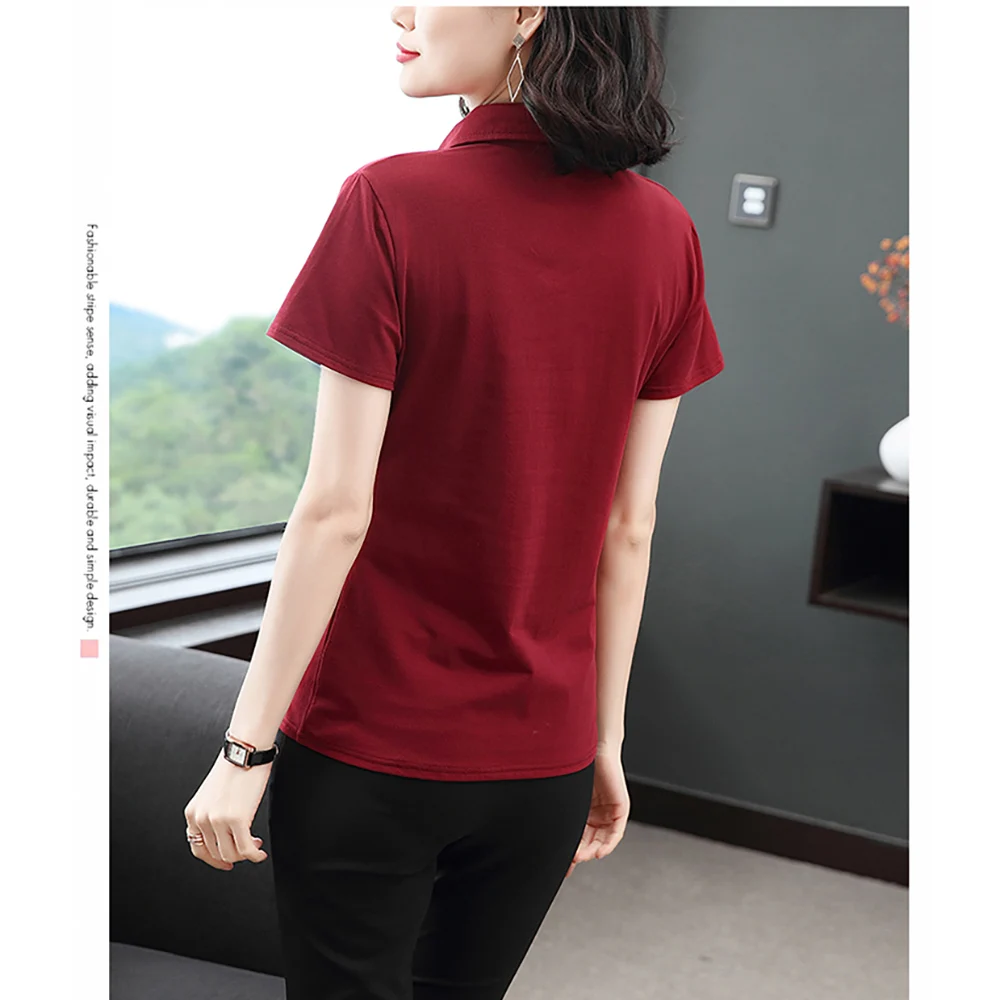 Однотонная рубашка-поло женские хлопковые рубашки с длинным рукавом