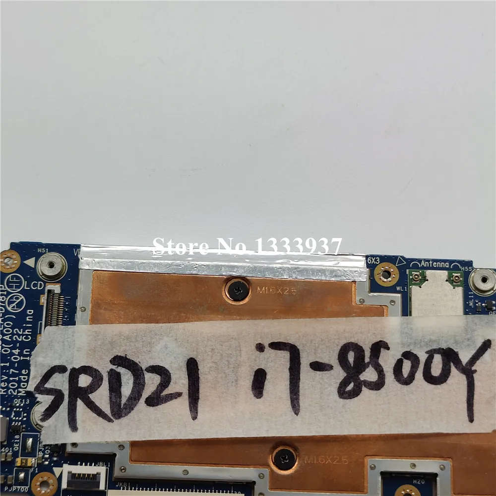 Материнская плата для Dell XPS-13 9365 оригинальная на борту 8GB-RAM SRD219 I7-8500Y CPU LA-D781P