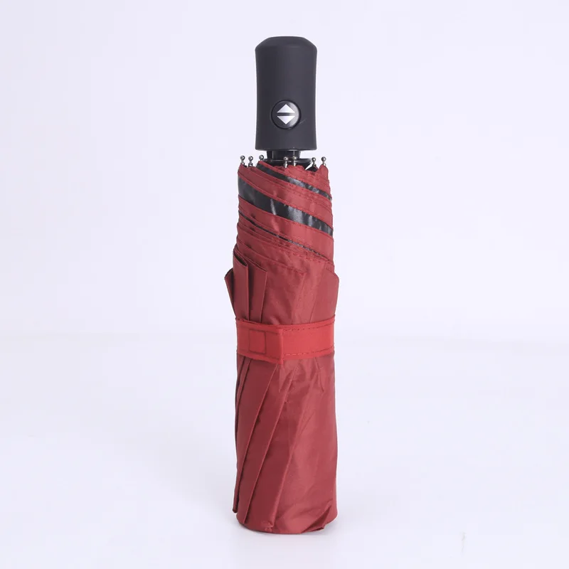 Полностью автоматический зонт для женщин от солнца и дождя складывается в три