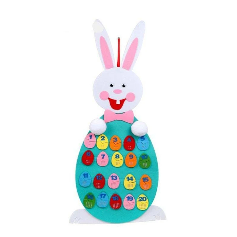 

C5AF Easter Bunny Number 1-20 Decoration, Felt Rabbit, DIY Felt Rabbit Set with Detachable Ornaments, Easter Wall Hanging Games