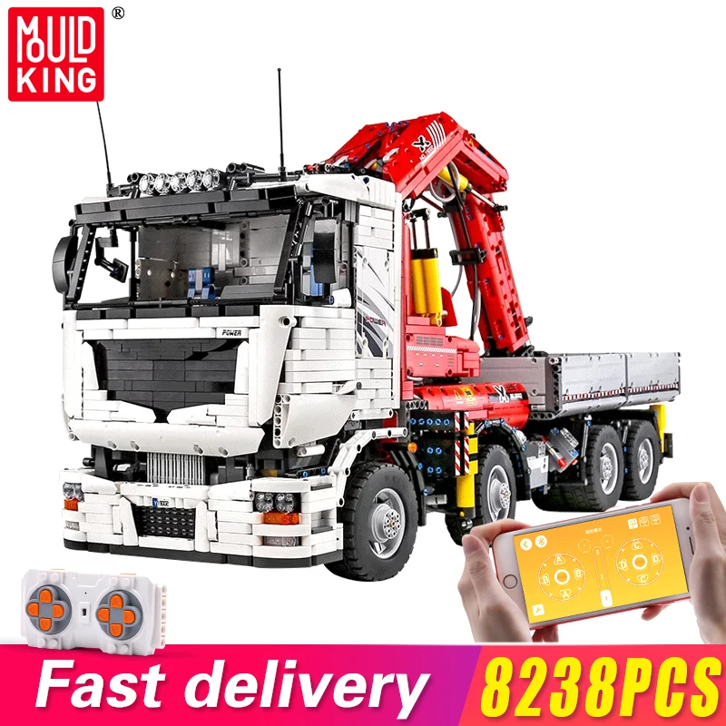 

Моделирование радиоуправляемого пневматического крана Mold King App, совместимо с моделями инженерных автомобилей 42043 кубики Moc