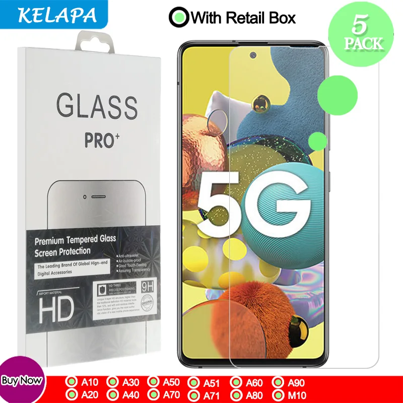 

5 шт./лот Защитное стекло для экрана для Samsung Galaxy A10 A20 A30 A40 A50 A60 A70 A80 A71 A51 стекло