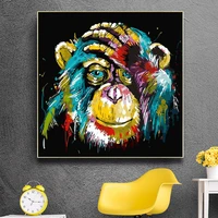 colorful creative baboon animal oil painting on canvas art posters and prints wall art pictures for living home room decor