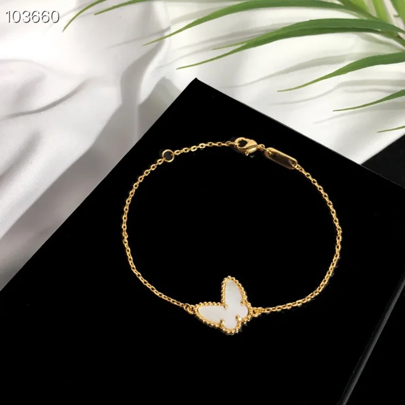 Модный дизайнерский женский браслет YPAY8 с бабочками и цветами черный красный