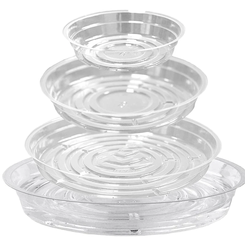 

Clear Plant Saucers Excellent Transparent Drip Tray Flower Pot Mat For Indoor & Outdoor Plants 24 Pieces/Set
