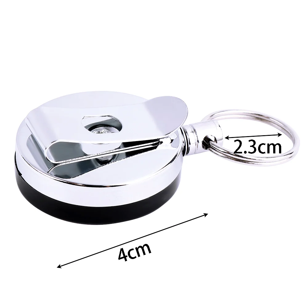 

Anti-Lost Clip Door Pass Holder Work Card Keychain Metal Retractable Name Card Badge Reel ID Lanyards Key Chain Office Supplies