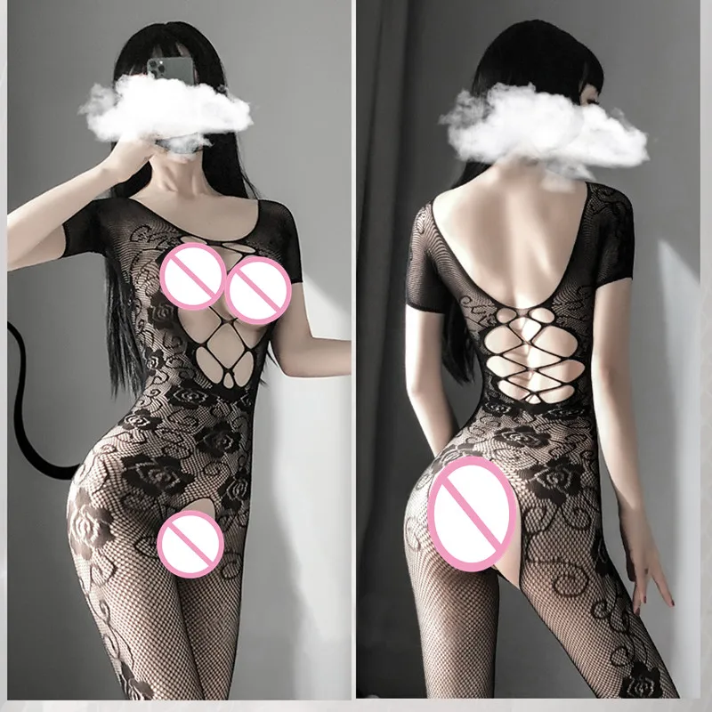 Размера плюс чулки боди с открытой промежностью женский топ обтягивающий костюм