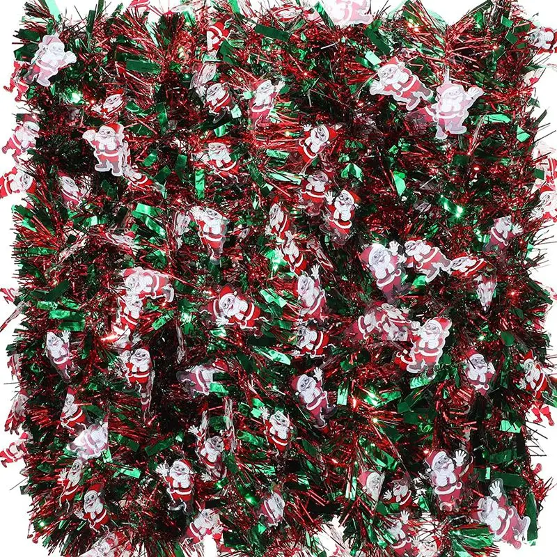 

6Pcs 39.4 Ft Christmas Tinsel Garland Mixed Color Metallic Twist Garland for Party Supplies Christmas Tree Decorations