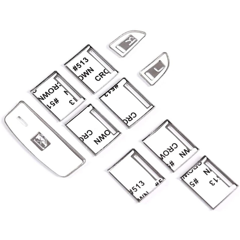 

10 PCS Car Aluminum Window Glass Lift Switch Button Sticker Decorative Cover Trim for XF 2012-2015 Interior Accessories
