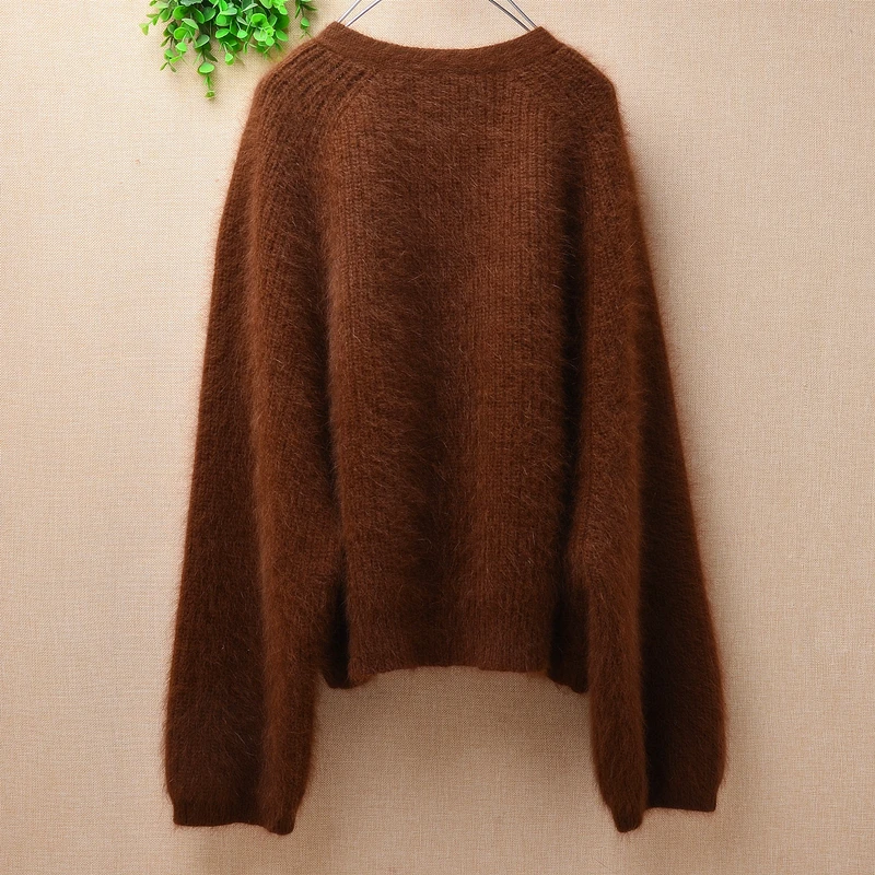 Женская осенне-зимняя Толстая теплая норковая кашемировая трикотажная одежда с