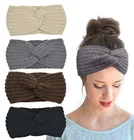 Зимние вязаные головные повязки крупные головные повязки для женщин и девочек Вязаный тюрбан обогреватель для ушей ободок для волос аксессуары для волос