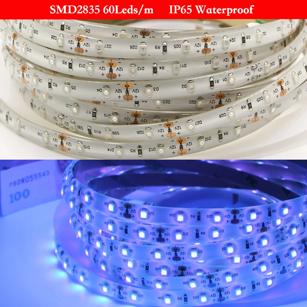 12V 5V UV Led Strip 390nm-410nm Light Tape Black 5050 2835 60/120 Leds/m Ribbon for DJ Fluorescence Party | Освещение