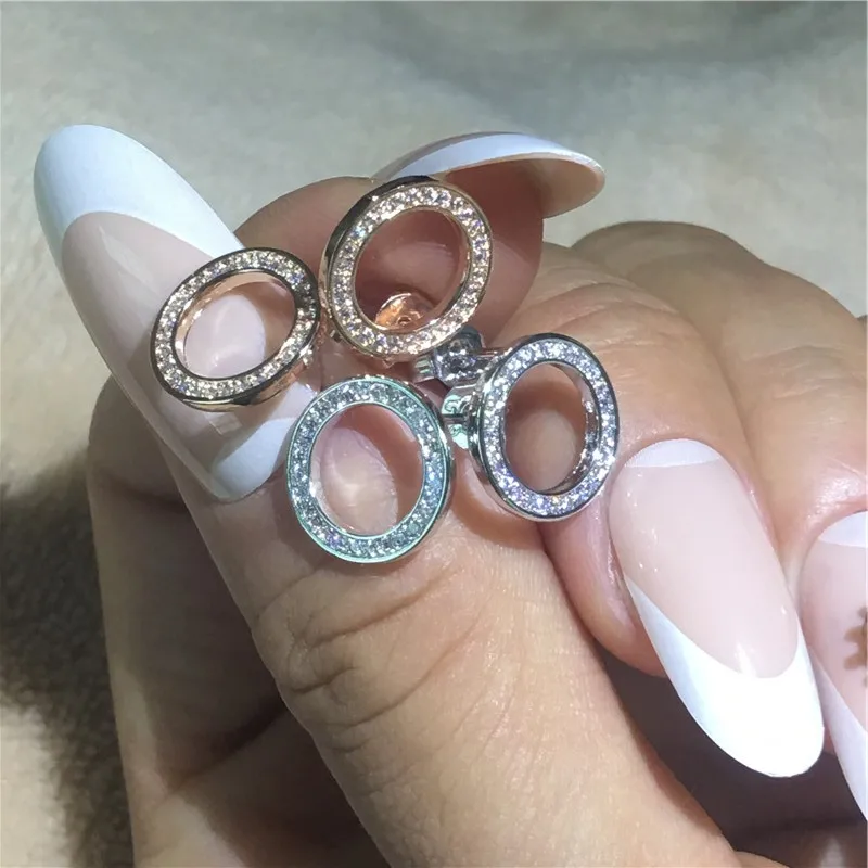 Женские серьги-гвоздики из серебра 925 пробы с фианитами | Украшения и аксессуары