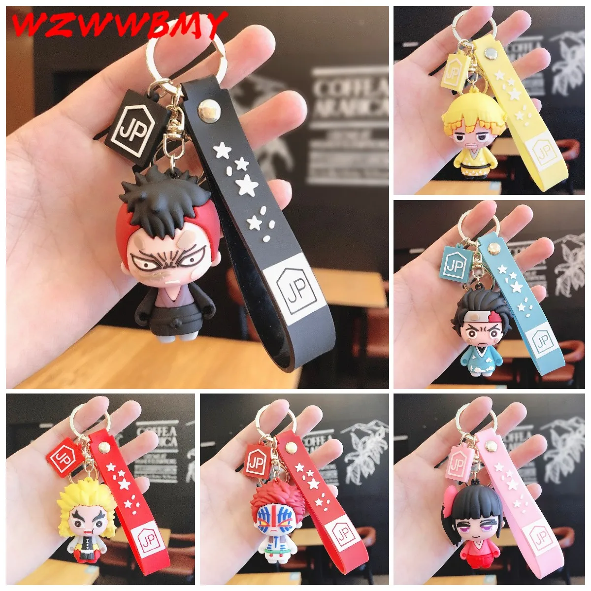 

Anime Demon Blade Keychains Anime Kimetsu No Yaiba Figure Tanjirou Nezuko Action Figure Demon Slayer Figurine Toy Key Chain