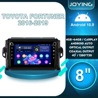joying 8car multimedia audio system 2 din radio android 10 automotivo bluetooth carplay dvr 4g for toyota fortuner 2 2016 2019
