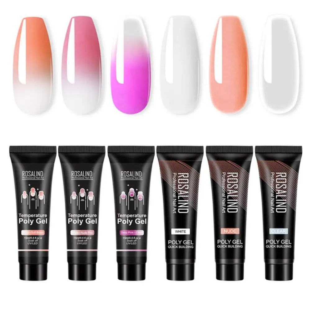 

Builder Gel 15ml Nail Art Natural Pink Clear Camouflage Extend Nail Gel Finger Extension Nail Crystal Gel Nails Starter Set #E