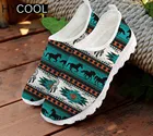 Легкие кроссовки HYCOOL для мужчин и женщин, модная спортивная обувь на платформе, с принтом этнического племени лошади, сетчатые удобные Сникеры
