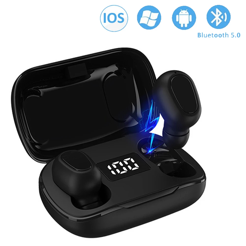 Новые TWS Bluetooth наушники с микрофоном светодиодный дисплей беспроводные