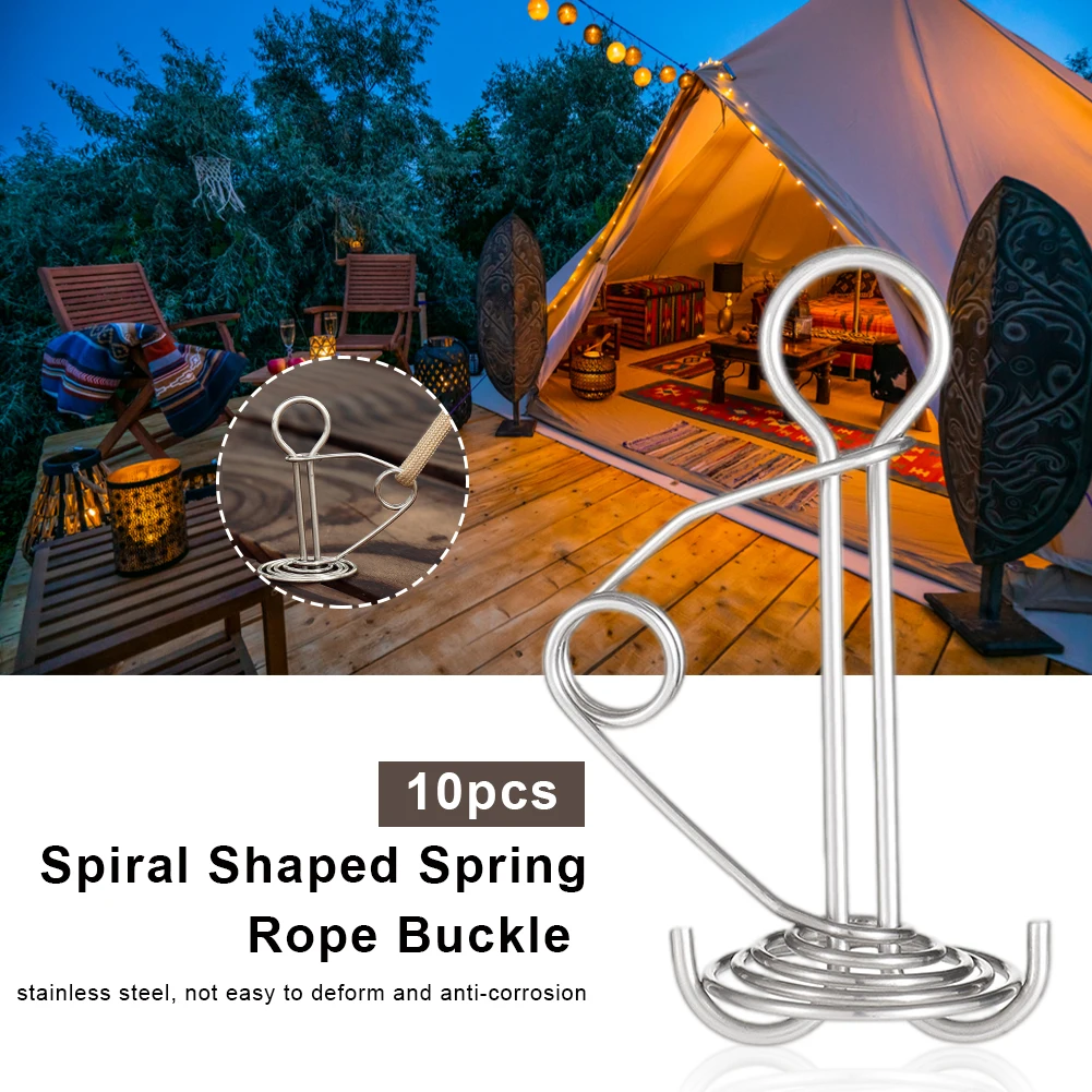 

10Pcs/Set Spiral Shaped Spring Octopus Deck Peg Rope Buckle Awning Tent Stakes Hook Camping Hiking Accessories camping equipment
