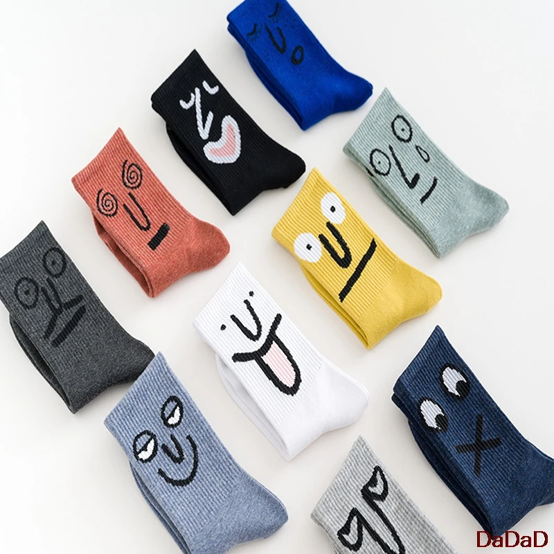 

Fashion Art Anime Face Unisex Ankle Compression Socks Funny Harajuku Creative Sport Breathable Warm Winter Long Tube Male Socks