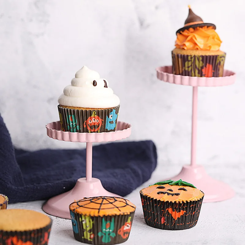 

125 шт./упак. Хэллоуин бумажная чашка для выпечки кондитерских изделий торта подставка для украшения лотка