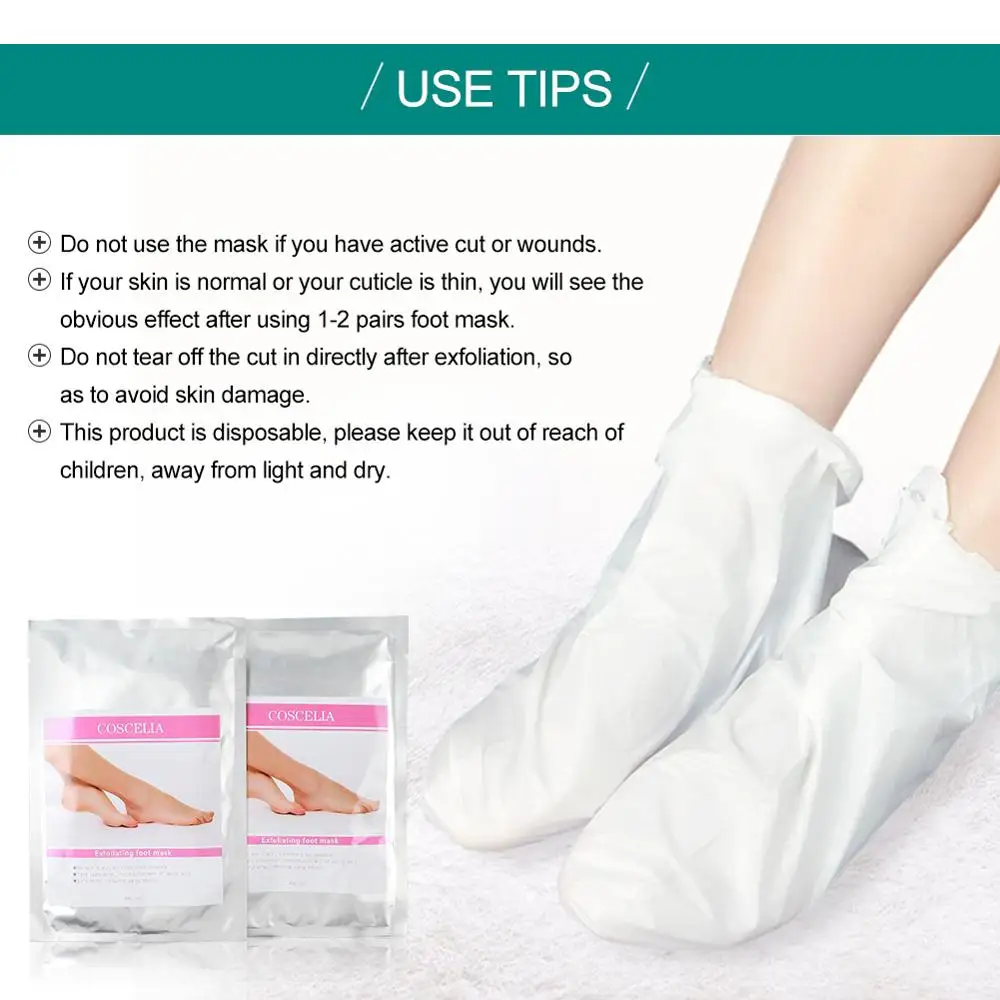 COSCELIA 2PCS/Set Foot Mask Pedicure Socks Care Remove Dead Skin Peeling Feet Skincare Patch | Красота и здоровье