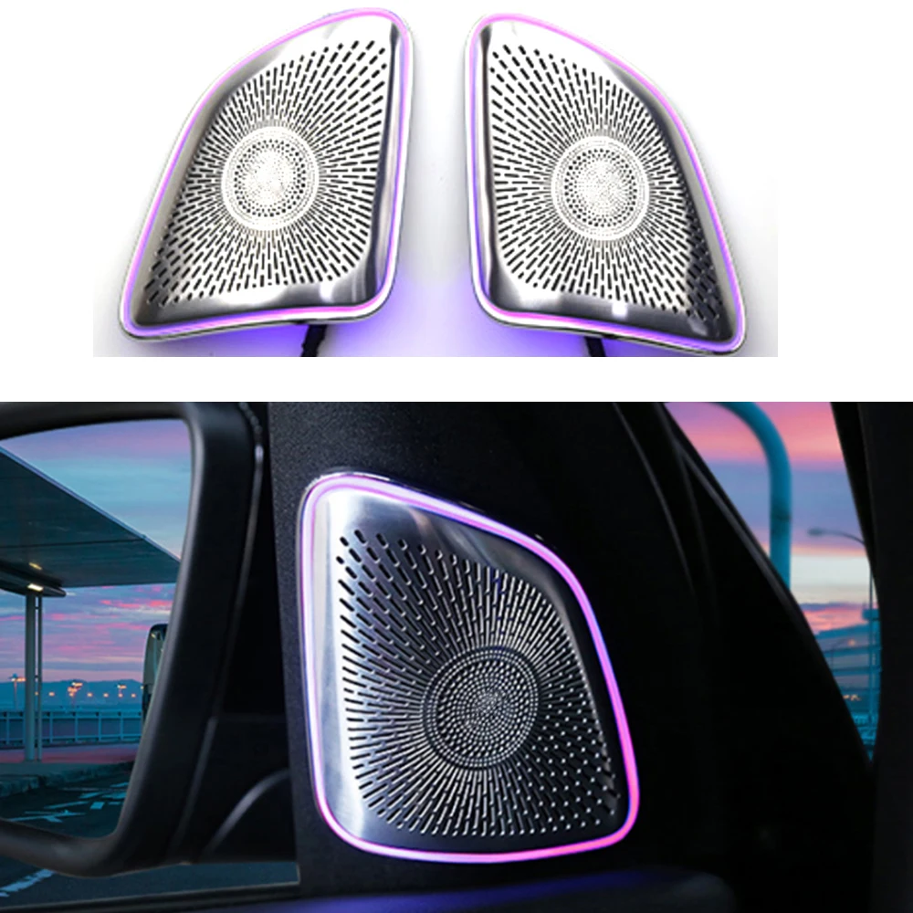 

Auto A-pillar Tweeter LED Luminous Cover Car Door Audio Speaker Decorative Ambient Light Cover For Mercedes-Benz GLE CLS W167