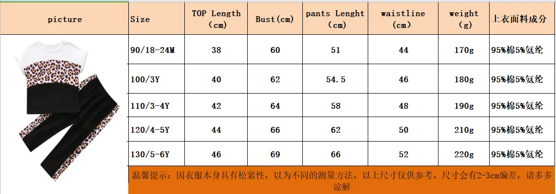 

Toddler Kids Baby Girls Clothes Leopard Print T Shirt Tops Pants Summer Girl Set Children'S Clothing For Girl 1 2 3 4 5 6 Years