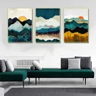 Картина на холсте с абстрактным изображением горы облаков восхода и заката, пейзажа, большой плакат и принты для гостиной