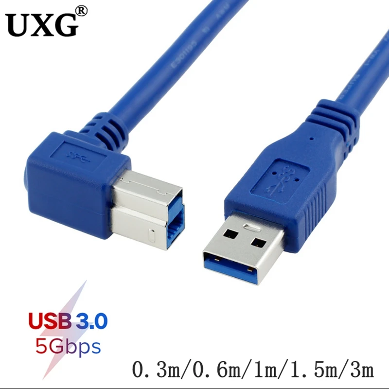 Высокоскоростной кабель для принтера с углом 90 градусов USB 3 0 тип B AM/BM м/0 6 м/1 8 м/м |