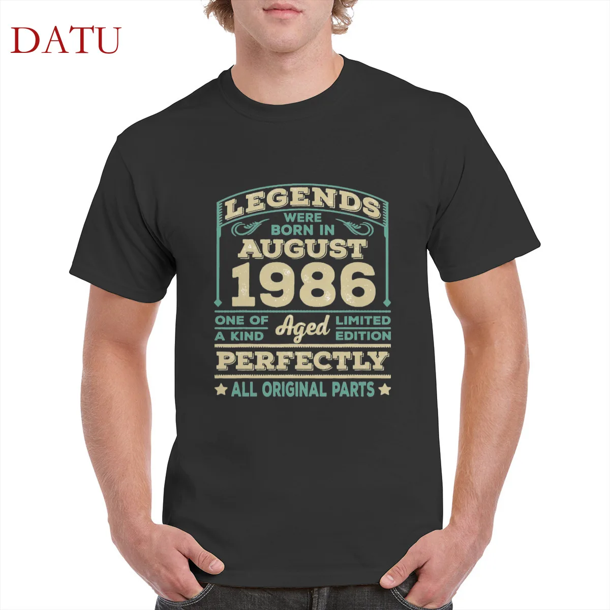 

Retro design tshirt 100% cotton Awesome Since August 1986 Vintage Birthday print t shirt punk tops oversized men/women's T-Shirt