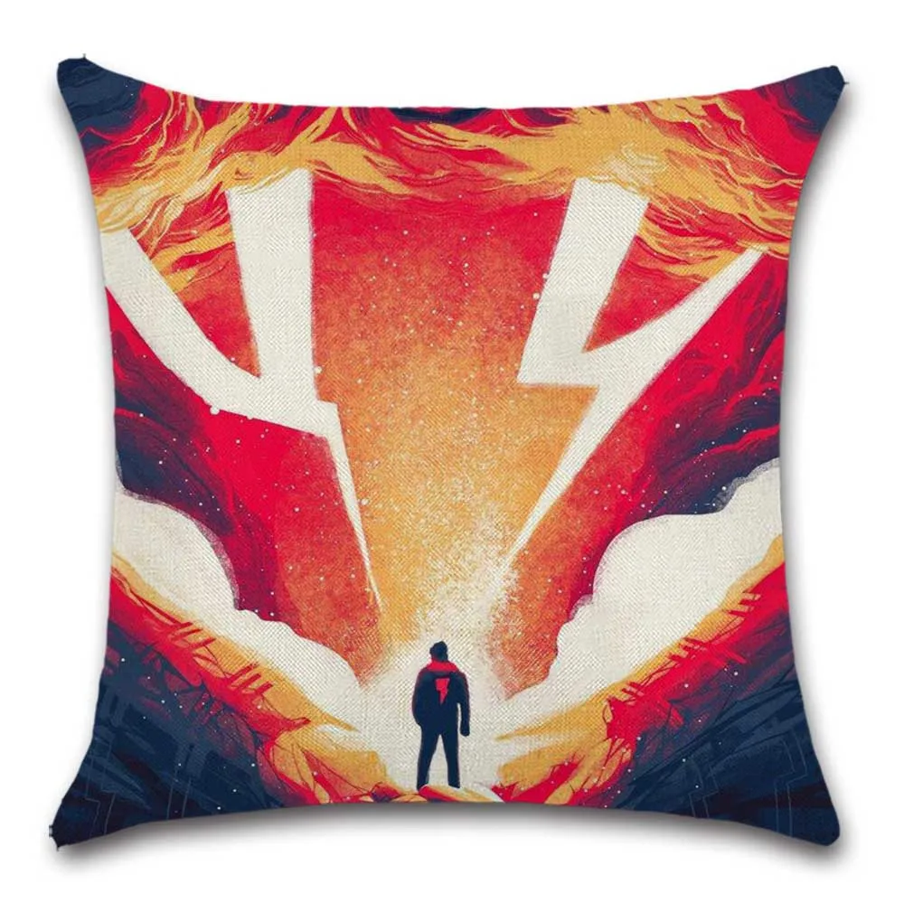 Чехол для подушки с мультипликационным принтом супергероев декоративный