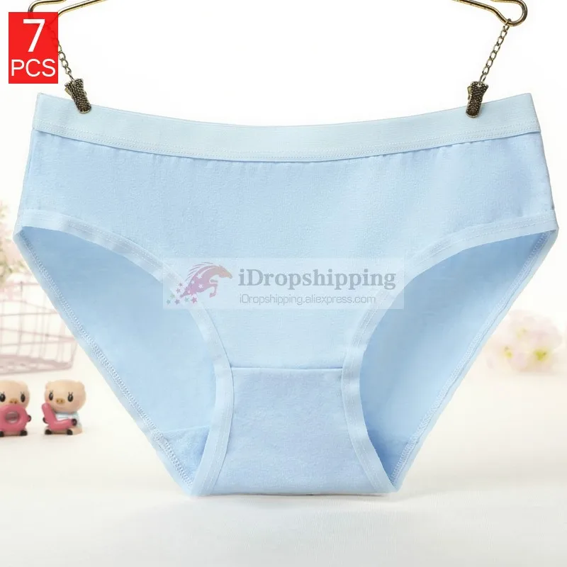 7BL 7PCS трусы женские предметов хлопок Для женщин нижнее белье Плюс Размеры брюки большой Для женщин s женские Трусики для девочек трусики малоэтажных трусы бесшовные трусы белье для женщин M~ 3XL - Цвет: 7BL
