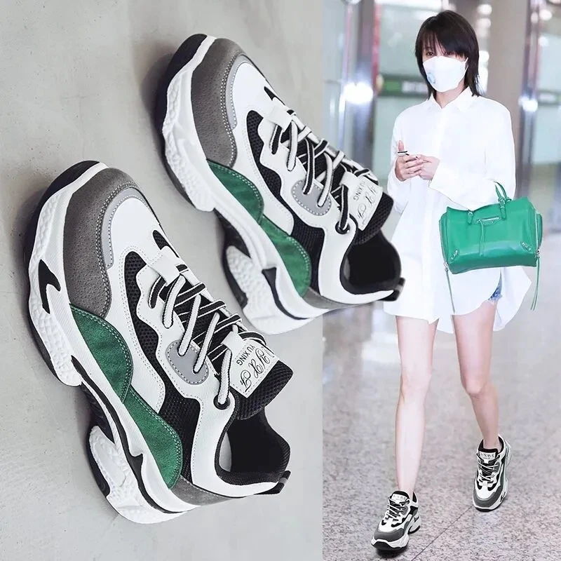 

Mixed Colors Womens Vulcanized Shoes Platform Increase 2021 Student Girls Casual Sport Running Shoes