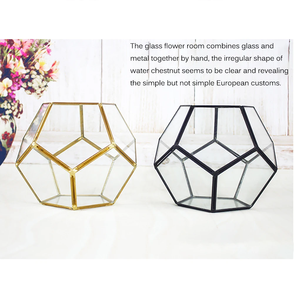 Горячая Распродажа Черный Стекло пятиугольник контейнер геометрические