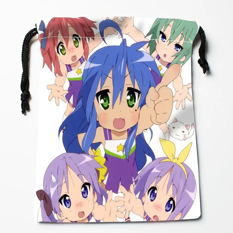Лидер продаж сумки на шнурке Lucky Star для девочек с аниме принтом 18x22 см Мягкая