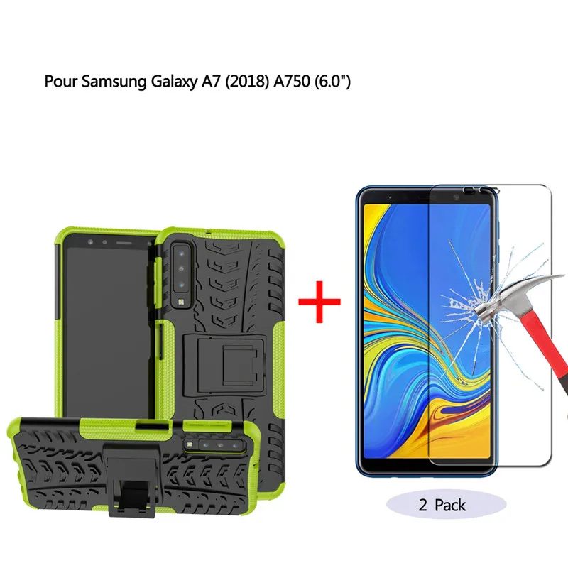 Для Samsung Galaxy A7 2018 чехол из мягкого силикона ТПУ и ПК ударопрочный анти-осенний HD