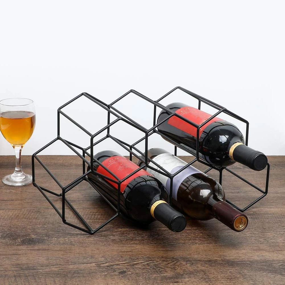 

Wine Display Shelf Wine Rack With Screw Home Bar Kitchen Storage Organizer Simple Wine Rack Bottle Rack Iron Black Bottle Holder